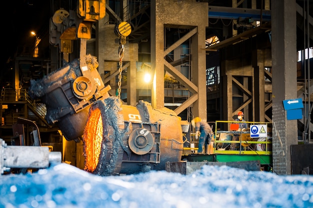 Interior view of a steel factory