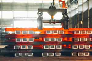 Free photo interior view of a steel factory