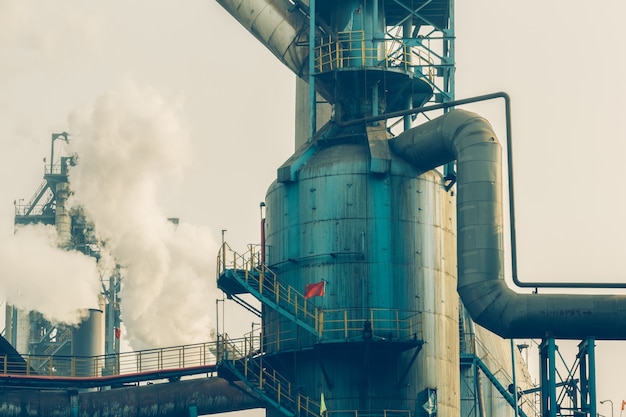 Free photo interior view of a steel factory