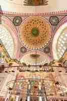 Free photo interior view of the suleymaniye mosque in istanbul turkey