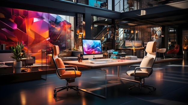 Free photo interior workspace inspired by technology and innovation