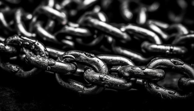 Free photo interlocked steel chains create a strong connection generated by ai