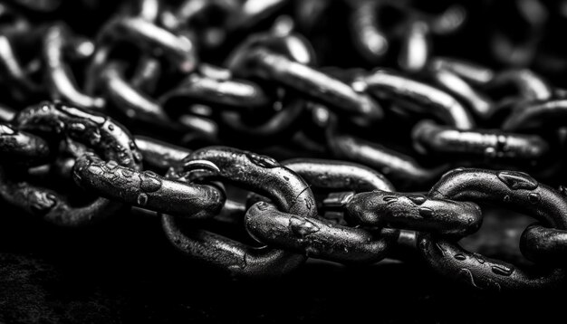 Interlocked steel chains create a strong connection generated by AI