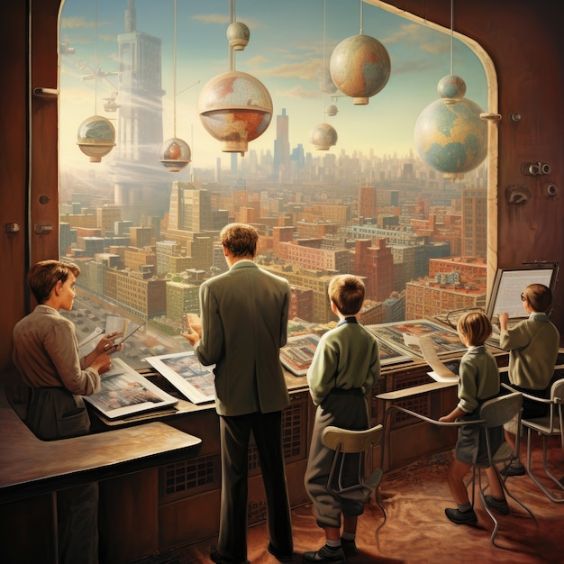 Free photo international day of education in futuristic style