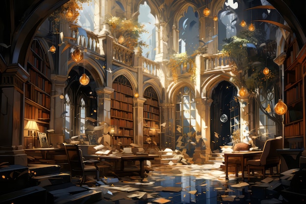 International day of education scene with fantasy style