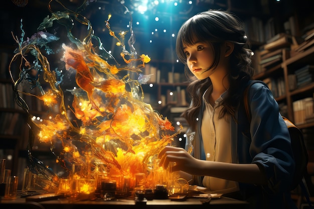 International day of education scene with fantasy style