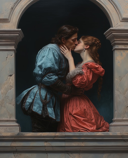 Бесплатное фото Международный день поцелуя с парой.