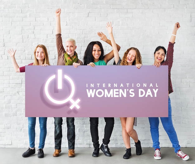 Бесплатное фото Значок пола международного женского дня