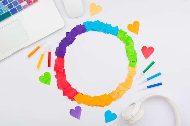 Internationella HBTQ-dagen färgglada hjärtan