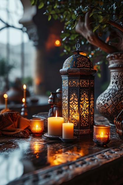 Intricate lantern design for islamic ramadan celebration