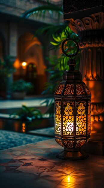 Intricate lantern design for islamic ramadan celebration