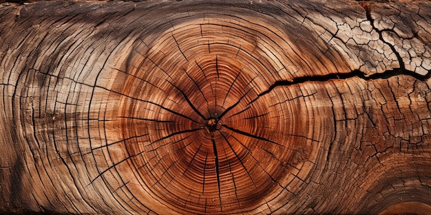 Foto gratuita gli intricati anelli di un tronco di albero raccontano una storia di età con un centro rosso caldo