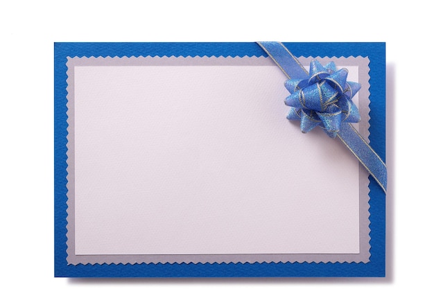 Invitation invite card blue bow decoration flat