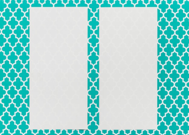 Free photo invitations mock-up on teal background