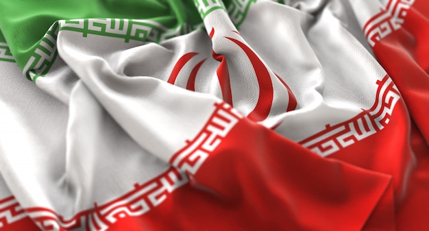 Free photo iran flag ruffled beautifully waving macro close-up shot