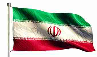 Free photo iran national flag isolated 3d white background