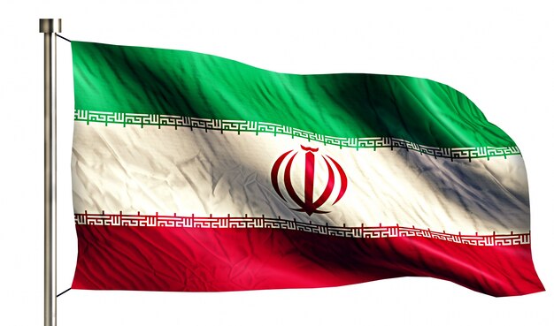 Iran National Flag Isolated 3D White Background