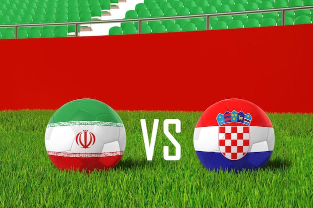 Бесплатное фото Иран против хорватии на стадионе