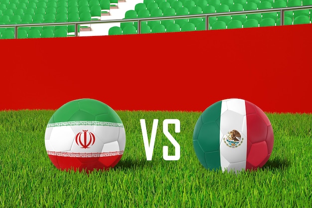 Бесплатное фото Иран против мексики на стадионе