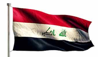 Free photo iraq national flag isolated 3d white background