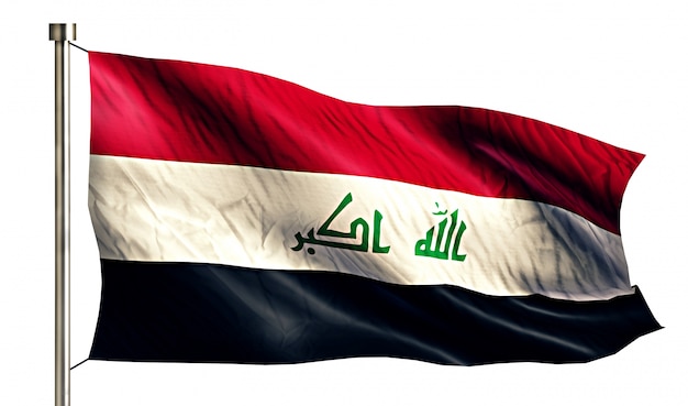 이라크 국기 절연 3D 흰색 배경