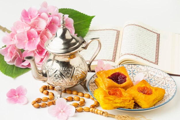 Islamic new year concept with pastries