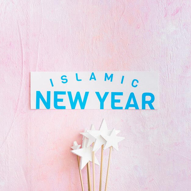 Islamic New Year words and stars 