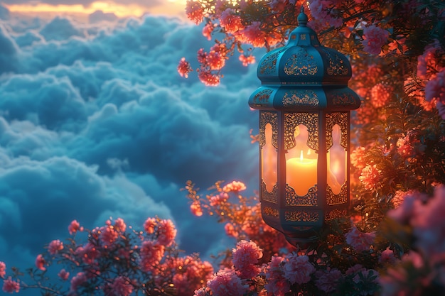 Foto gratuita lanterna islamica per la celebrazione del ramadan in stile fantasy