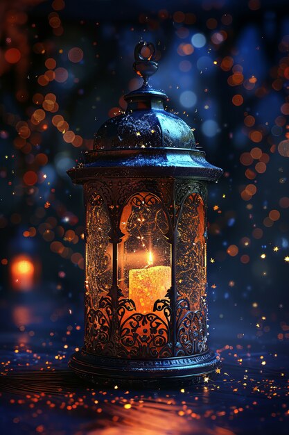 Islamic ramadan celebration lantern in fantasy style