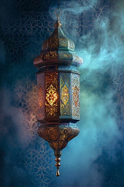 Islamic ramadan celebration lantern in fantasy style