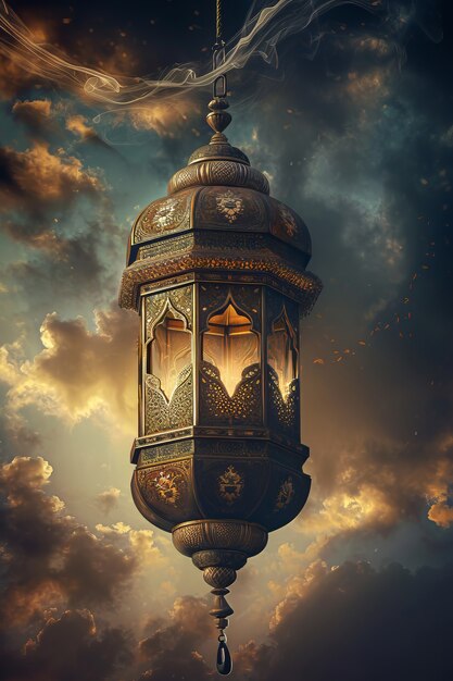 Islamic ramadan celebration lantern in fantasy style