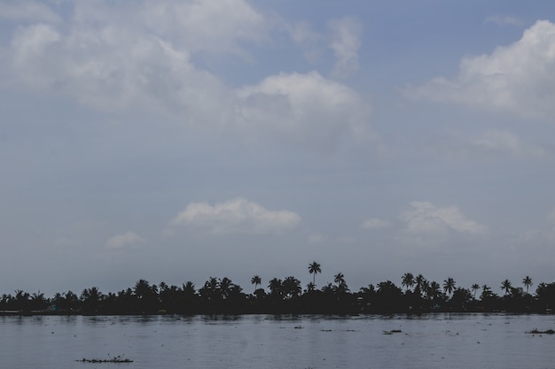 Free photo island with blue sky and water