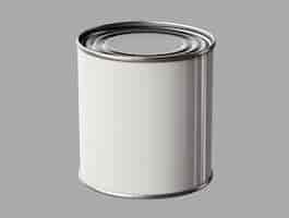 Free photo isolated blank metalic paint can isolated on grey background