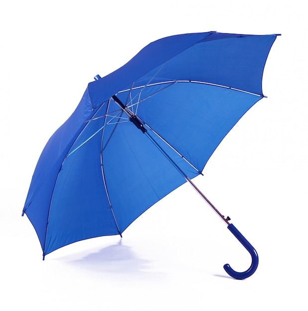 Isolated blue umbrella in white background Premium Photo