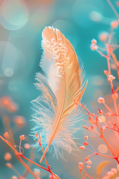 Free photo isolated feather in studio