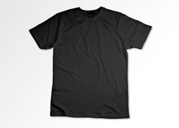 격리 된 열린된 검은 티셔츠