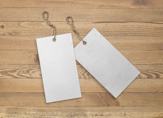 Isolated pack of labels with jute strip