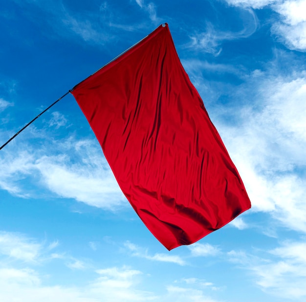 Isolated red flag in nature