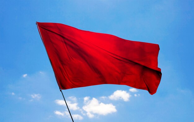 isolated red flag in nature
