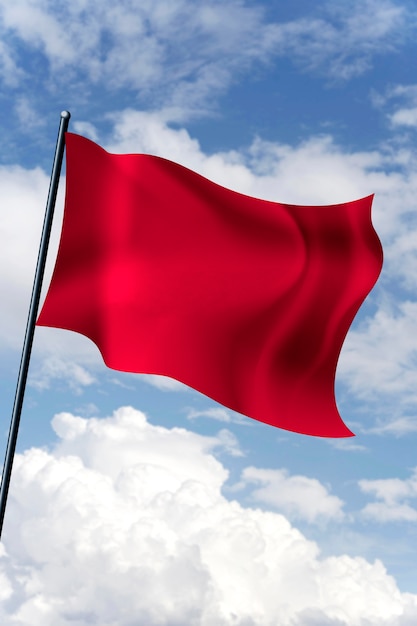 Free photo isolated red flag in nature