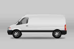 Free photo isolated white van over white surface