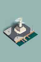 Free photo isometric miniature of la farola in malaga