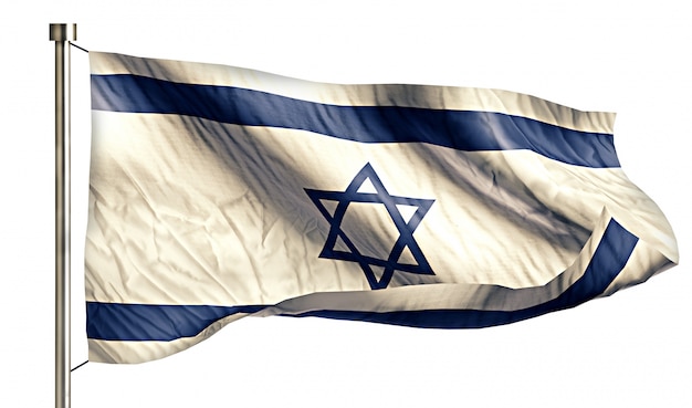 Israel National Flag Isolated 3D White Background