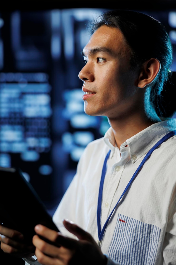 Free Photo it operator prevents servers overload