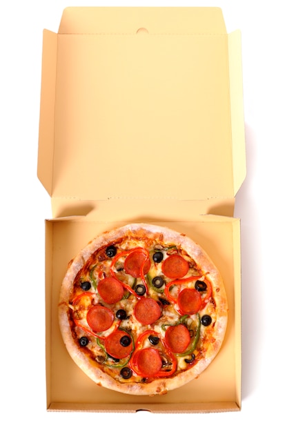 Pizza Box Top View stock image. Image of white, fast - 164258949