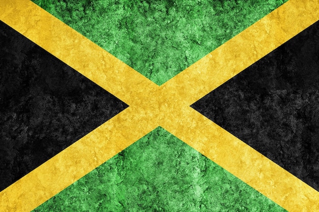 Jamaica Metallic flag, Textured flag, grunge flag