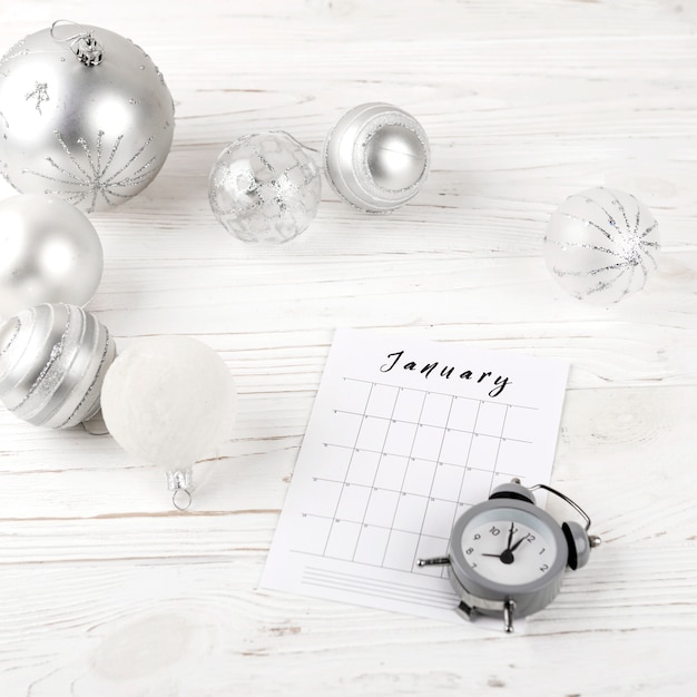 Free photo january planning on festive table