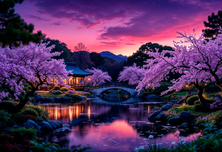 Free Photo japan fantasy landscape