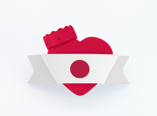 Free photo japan heart banner