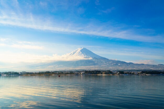 japan reflection mount water beauty